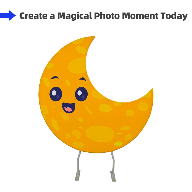 Crescent Moon Shaped Backdrop - Flame-Retardant 240g Tension Fabric