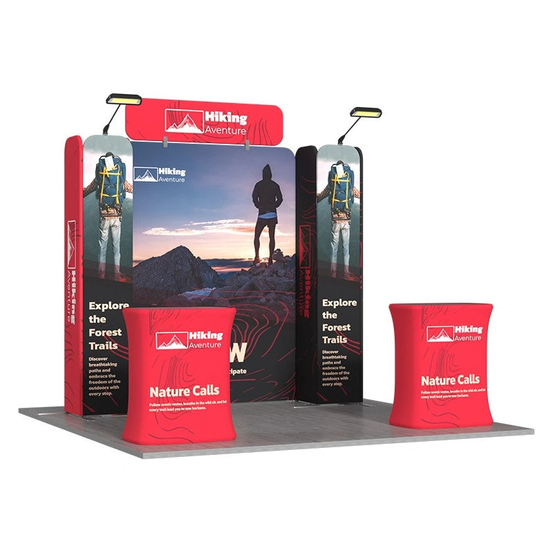 Complete 10x10 exhibition booth kit designed for product presentations and customer engagement
