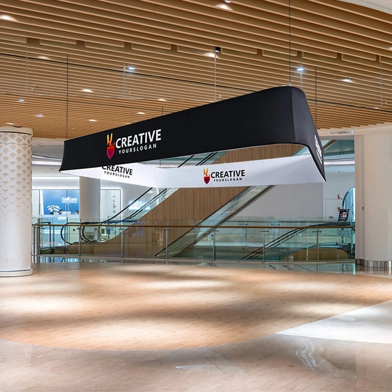 Overhead rectangle hanging sign display for exhibitions