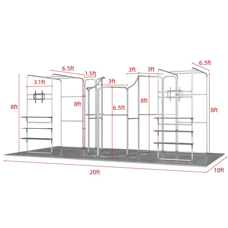 Custom 10x20 expo booth designed to support multiple team members and customer conversations at the same time