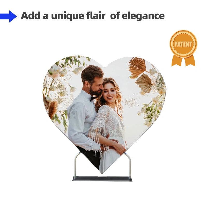 Custom shaped heart backdrop designed as a memorable visual centerpiece for events, promotions, and celebrations