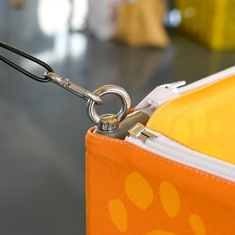 High-visibility square hanging sign for expo displays