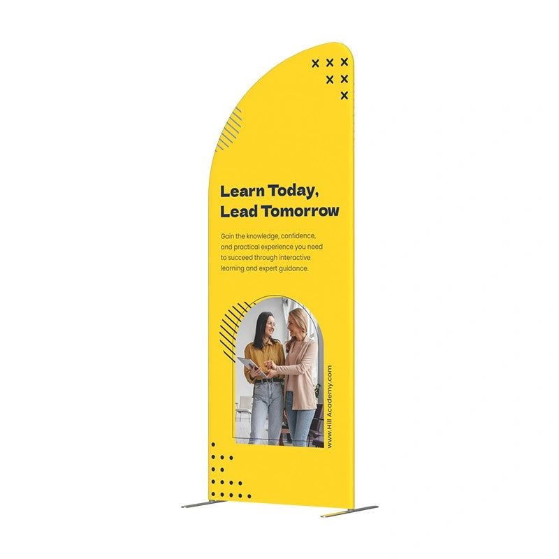 Portable custom trade show display system with premium graphics for engaging business presentations