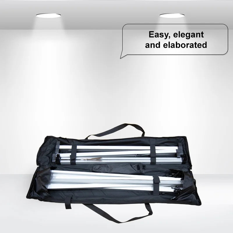 Lightweight A-frame advertising stand with two custom banners for multi-directional visibility