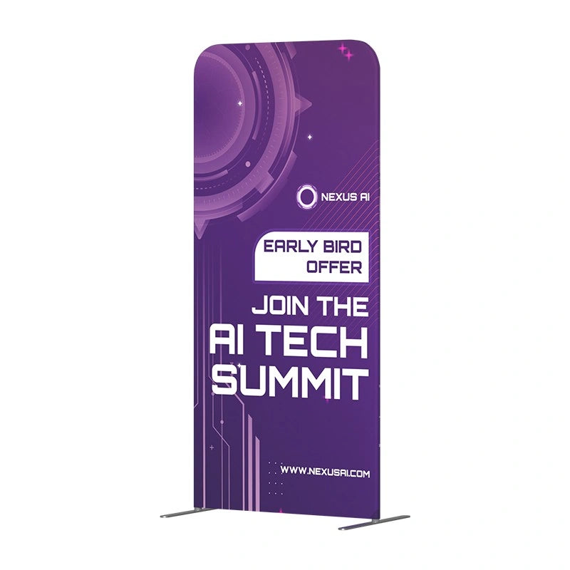 Portable custom trade show display system with coordinated graphics for a polished and professional booth presentation