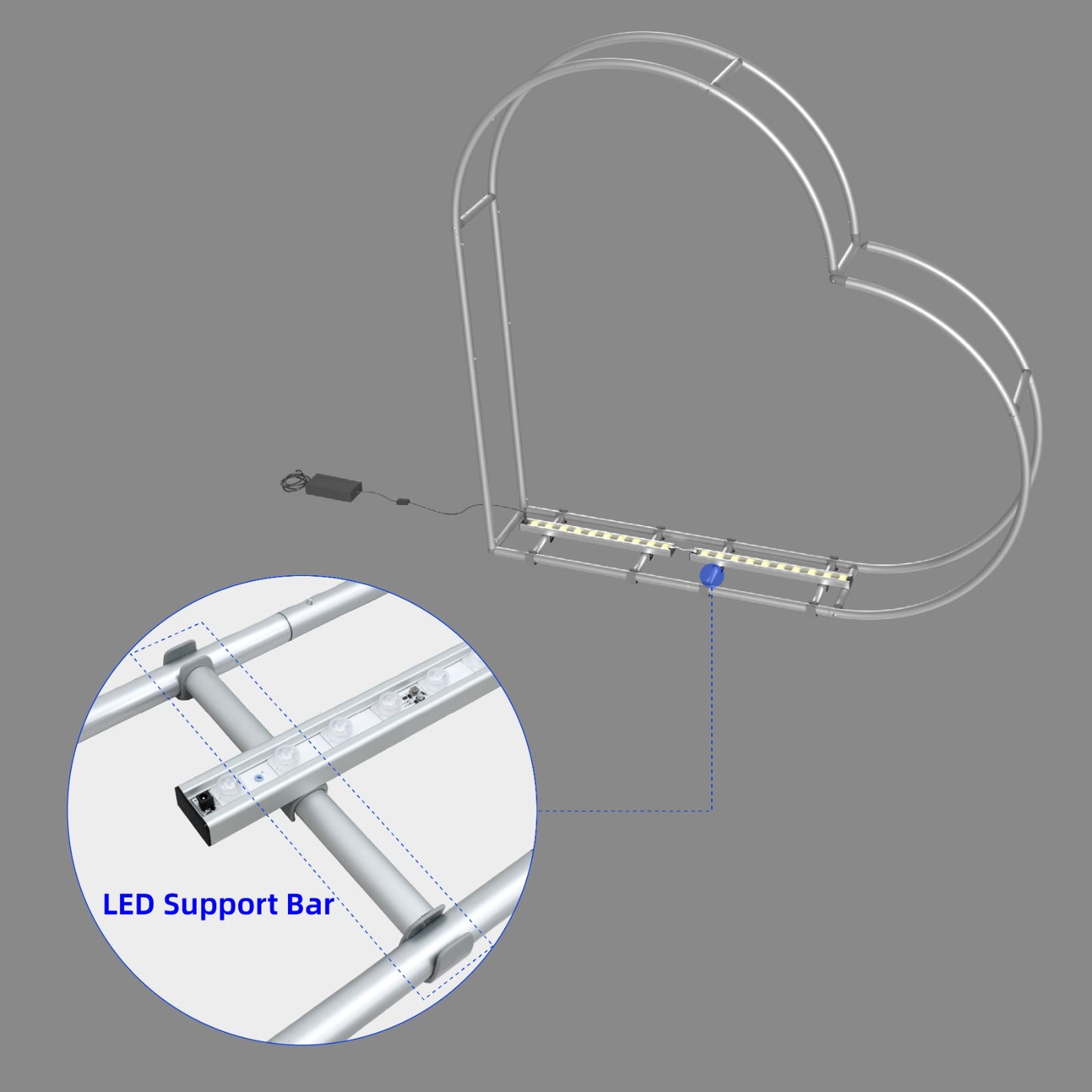 Custom 3D Heart Backdrop with tilted dimensional profile for weddings, celebrations, photo areas, and special events