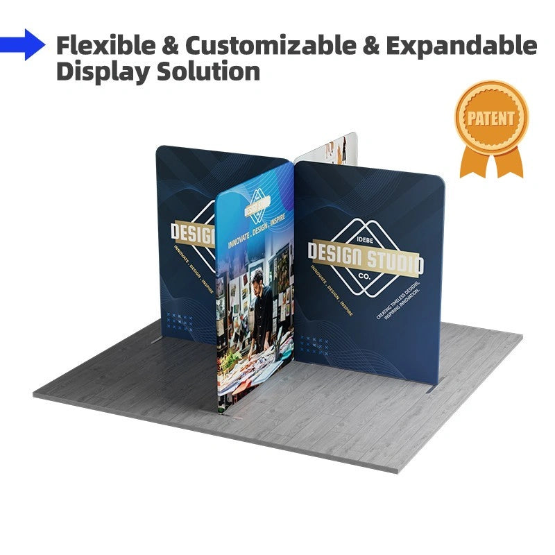 Custom 13x13 exhibition display with magnetic fabric panels