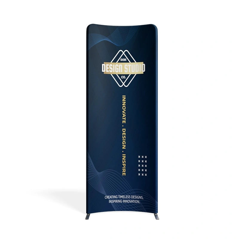 Custom printed magnetic curved fabric banner display for events